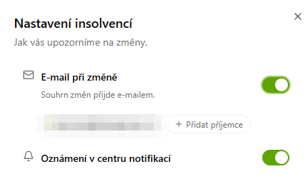 Nastavení notifikací