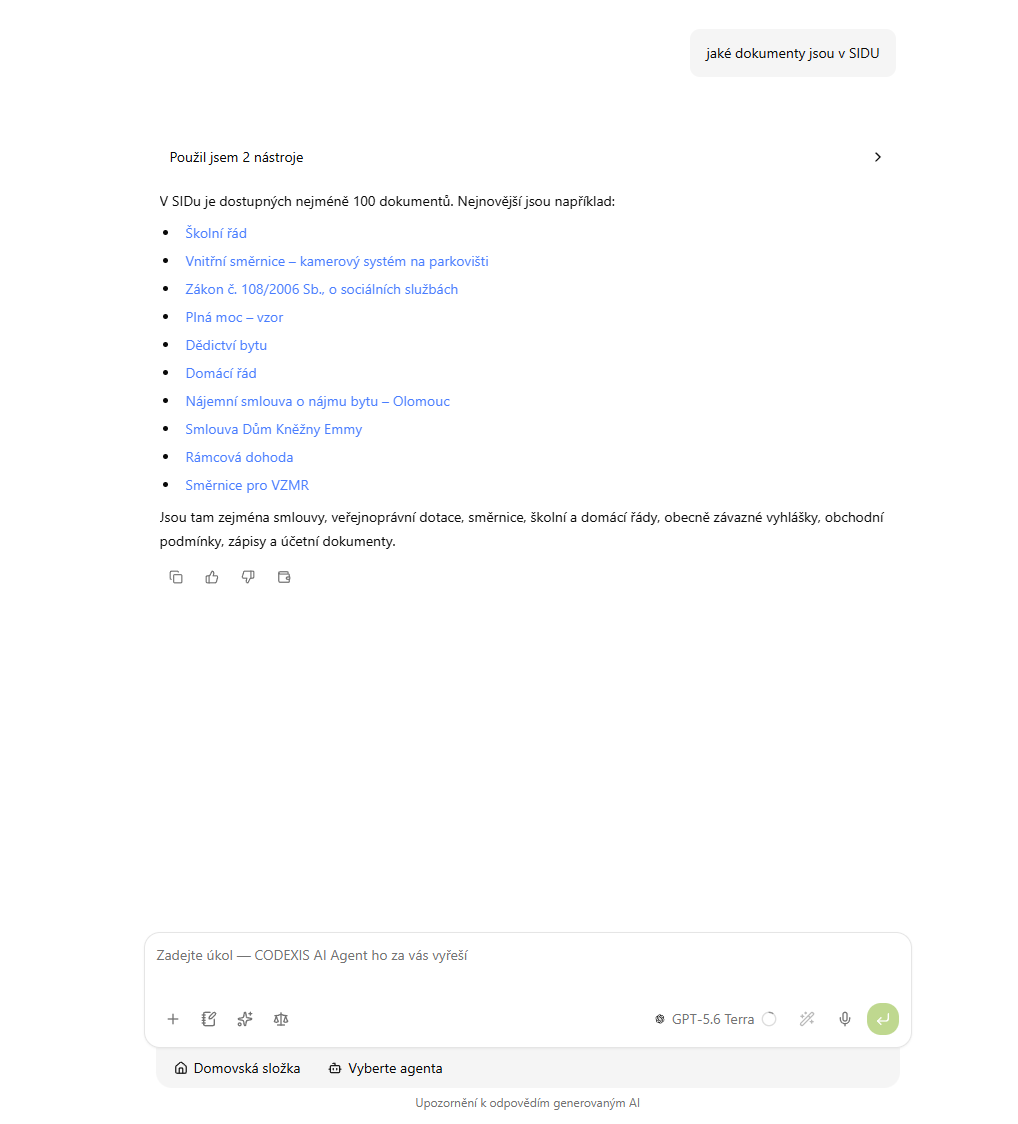 Chat — přehled dokumentů ze SIDu
