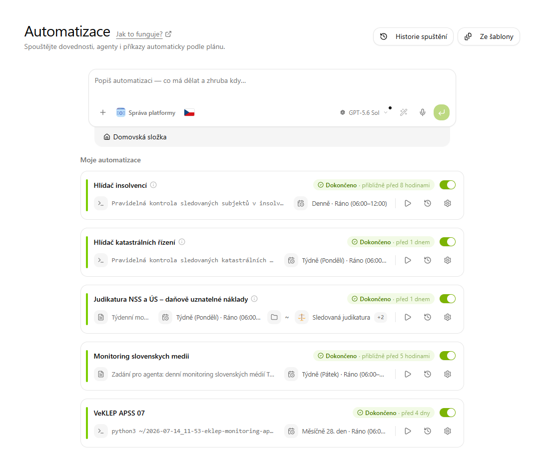 Sekce Automatizace