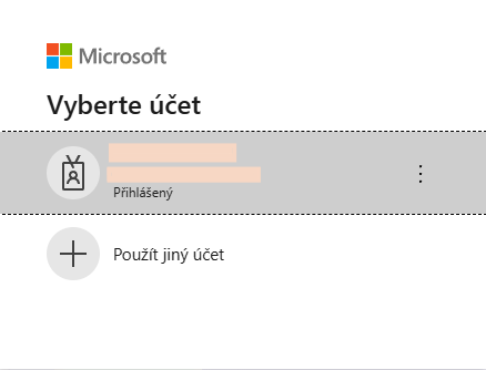 Přihlášení účtem Microsoft