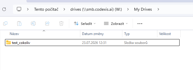 My Drives — sdílená složka na disku